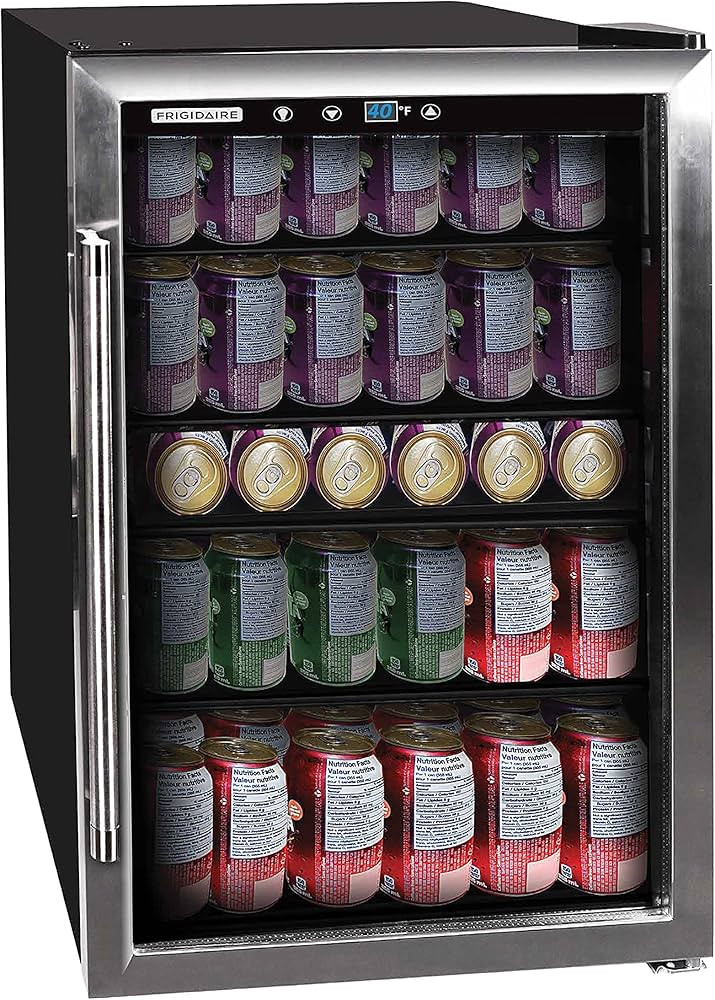 Frigidaire EFMIS155 Beverage Center-126 Cans-Full Stainless Steel, 126-CAN, Stainless, 4.4 cu.ft | Amazon (US)