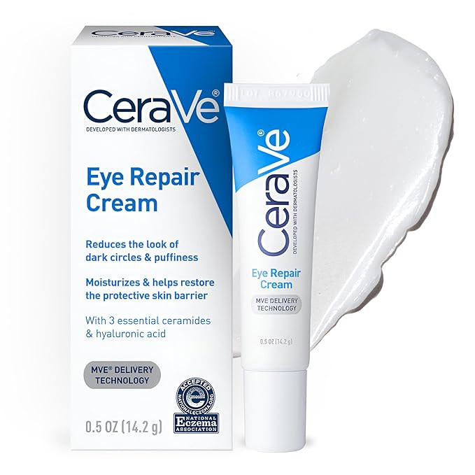 CeraVe Eye Repair Cream, Under Eye Cream For Puffiness And Bags Under Eyes, Hyaluronic Acid + Nia... | Amazon (US)