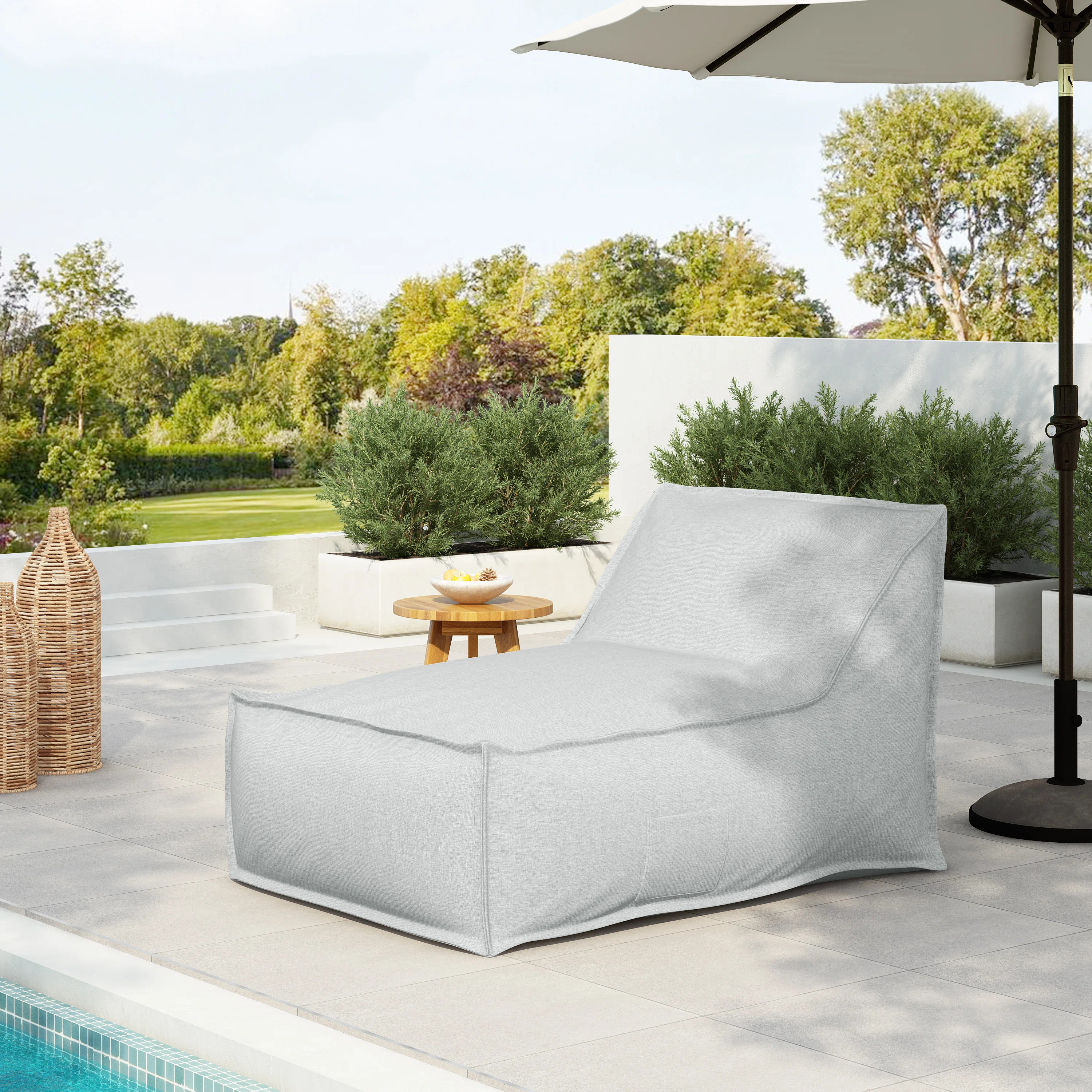 Issac Outdoor Bean Bag Lounge Chair With Removable Cover | Wayfair North America