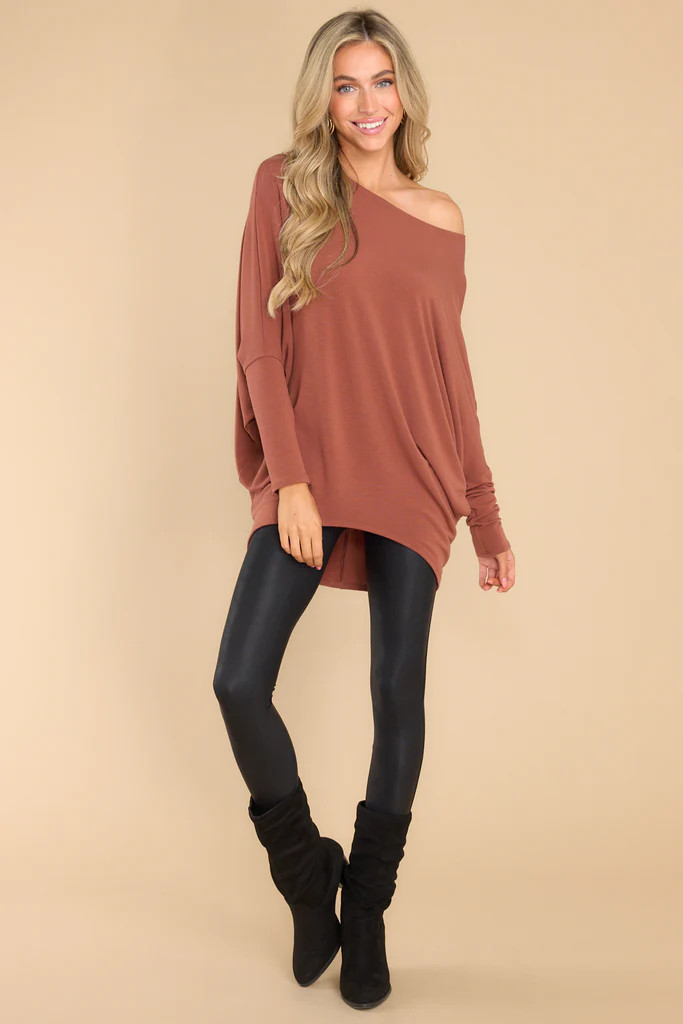 Take The Long Road Cognac Top | Red Dress 