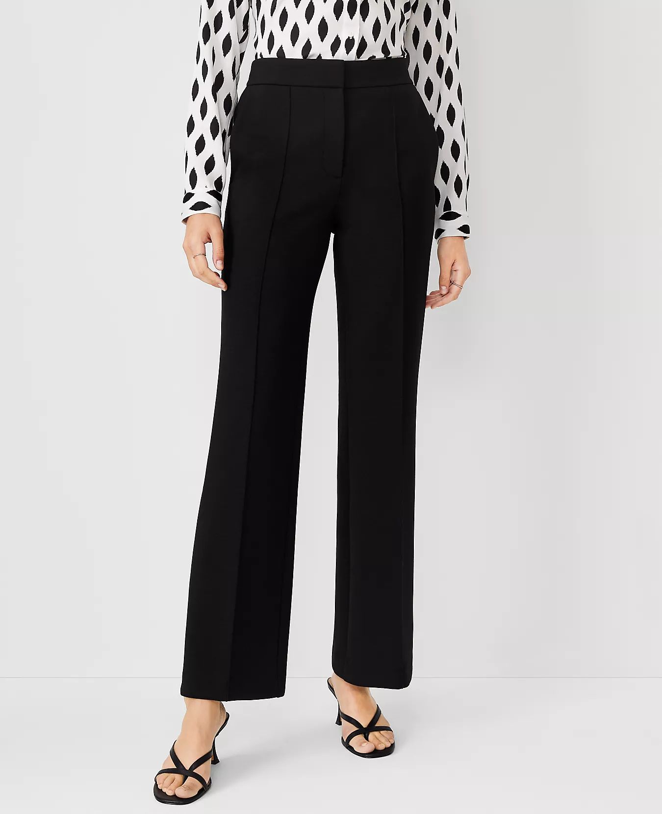 The Petite Pintucked High Waist Trouser Pant in Double Knit | Ann Taylor (US)