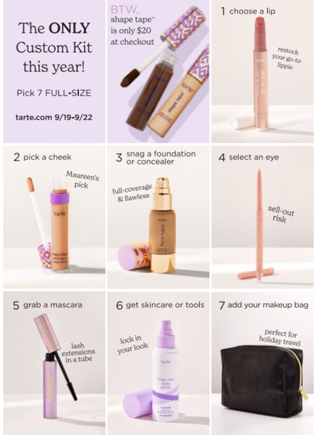 Tartes custom kit is only $67 while products lasts. I love this sale because you get full sizes and you get to pick your favorites to build your own makeup bag. 

#LTKbeauty #LTKSale #LTKGiftGuide
