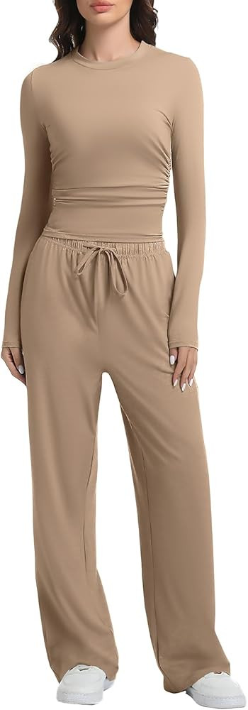 2 Piece Lounge Sets for Women Fall Outfits Long Sleeve Wide Leg Tracksuits Womens Casual Loungewe... | Amazon (US)