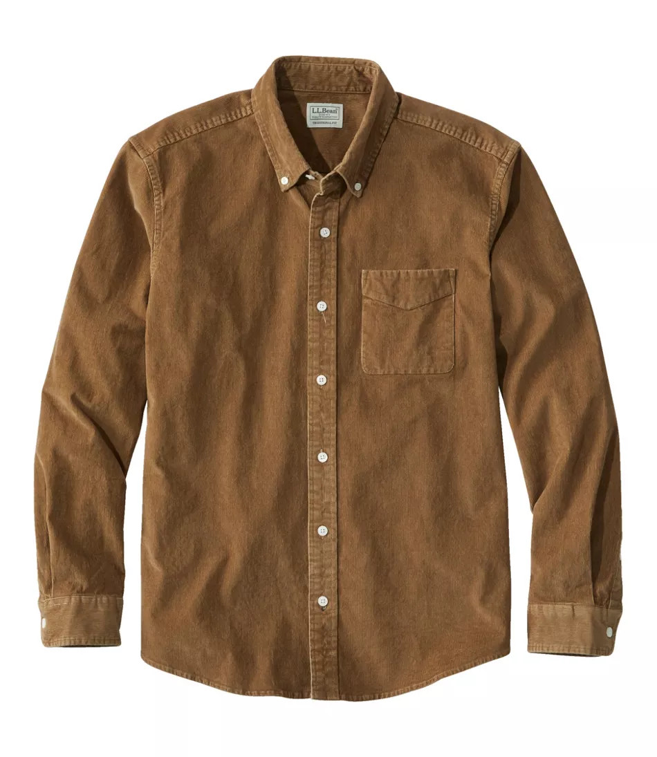 Men's Comfort Stretch Corduroy Shirt, Long-Sleeve, Traditional Untucked Fit | Casual Button-Down ... | L.L. Bean