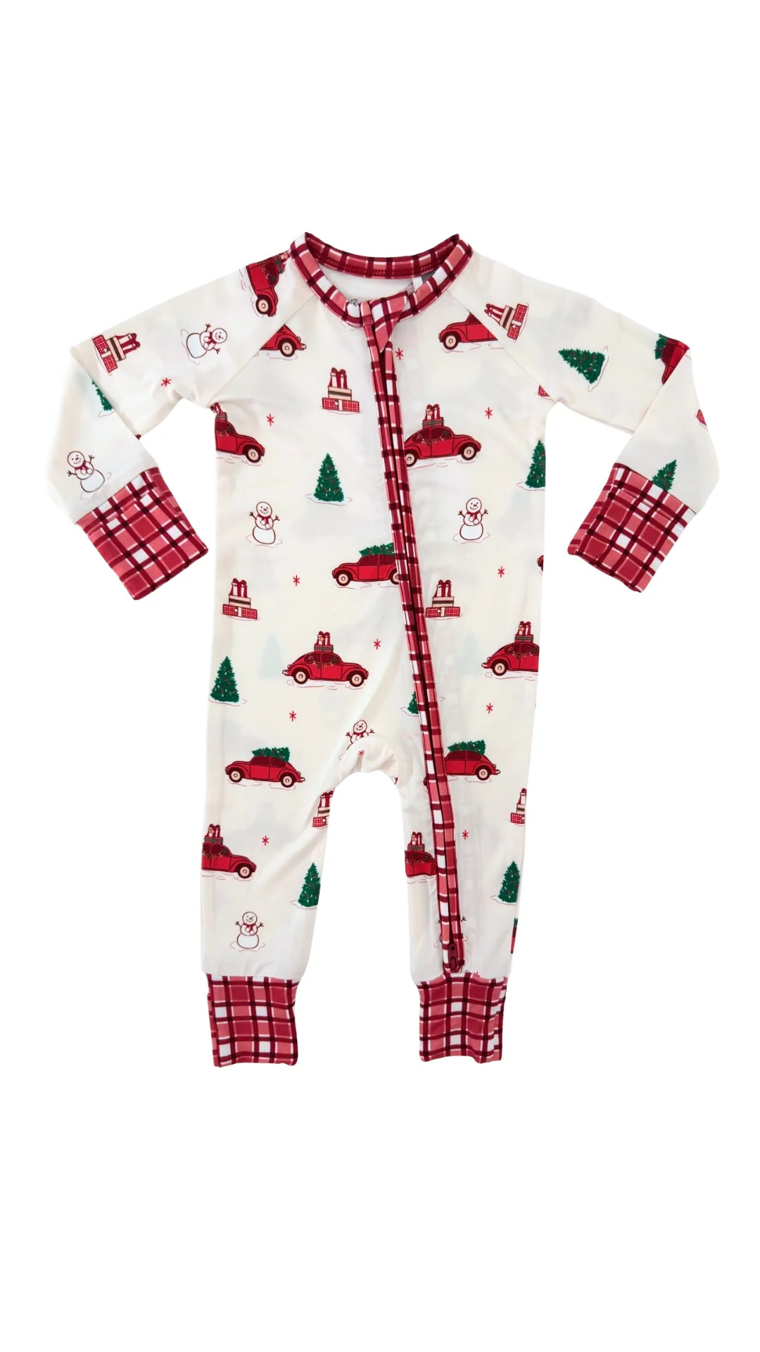 Red Holly Jolly Cruisers Zipper Romper | In My Jammers