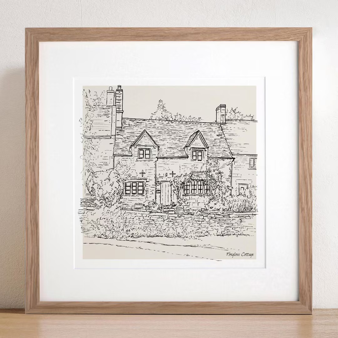 Custom Hand-drawn House Pencil Sketch Personalized Home Illustration, Wall Art Housewarming Gift,... | Etsy (US)