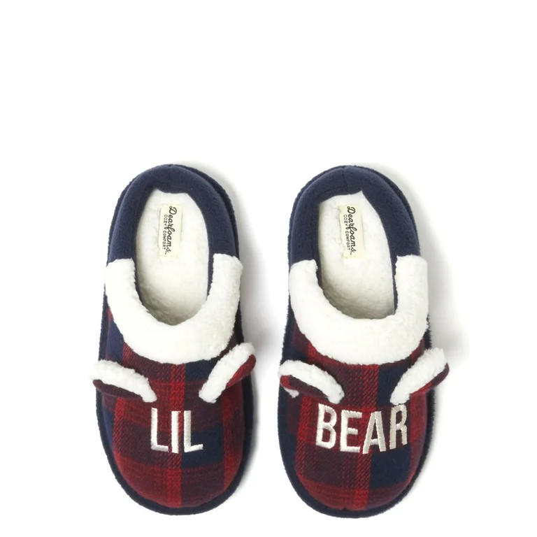 Dearfoams Cozy Comfort Unisex Lil Bear Plaid Clog Slippers | Walmart (US)