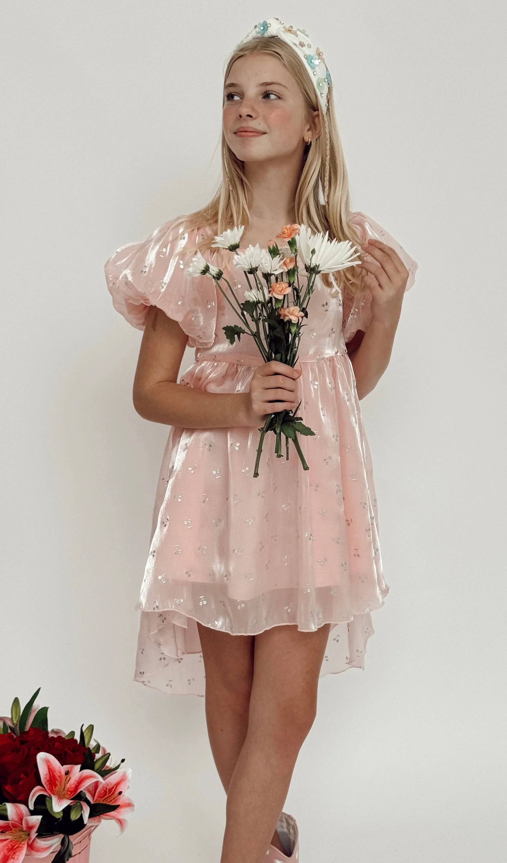 Shimmer Cherry Party Low Dress | Lola + The Boys