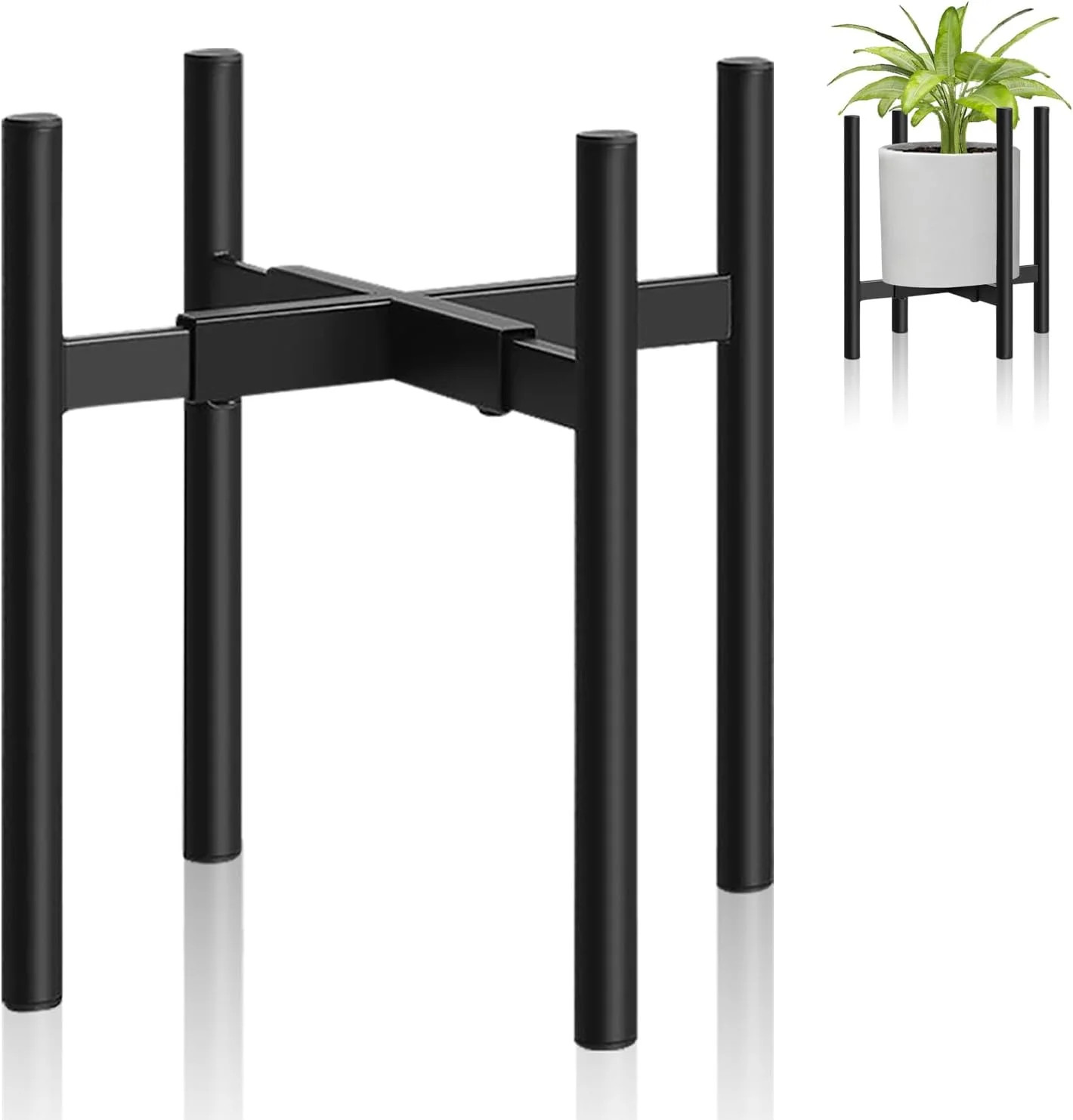wintfarm Adjustable Metal Plant Stand,Plant Shelves Plant Stands Indoor Black Plant Pot Stand Flo... | Walmart (US)