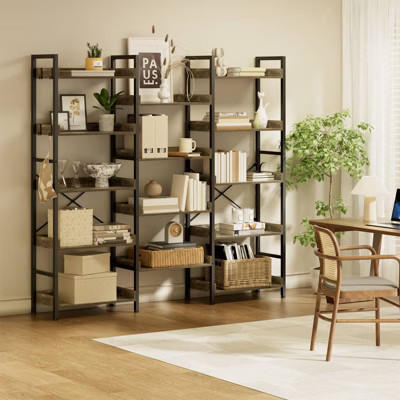 Greenstell Multi-layer 5 Tier corner bookshelf, detachable corner space-saving bookshelf with multiple hooks, Grey | Target