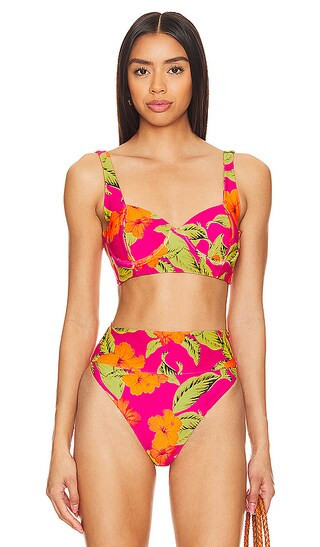 BEACH RIOT Paulina Bikini Top in Pink. - size M | Revolve Clothing (Global)