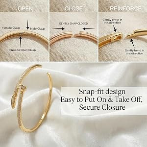 18K Gold Plated Nail and Snake Copper Bracelet for Women Dainty Jewelry Gift Perfect for Small/Pe... | Amazon (US)