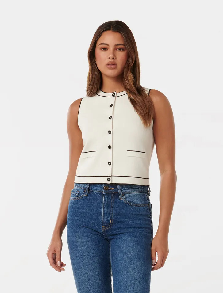 Blythe Button-Down Knit Tank | Forever New (UK & IE)