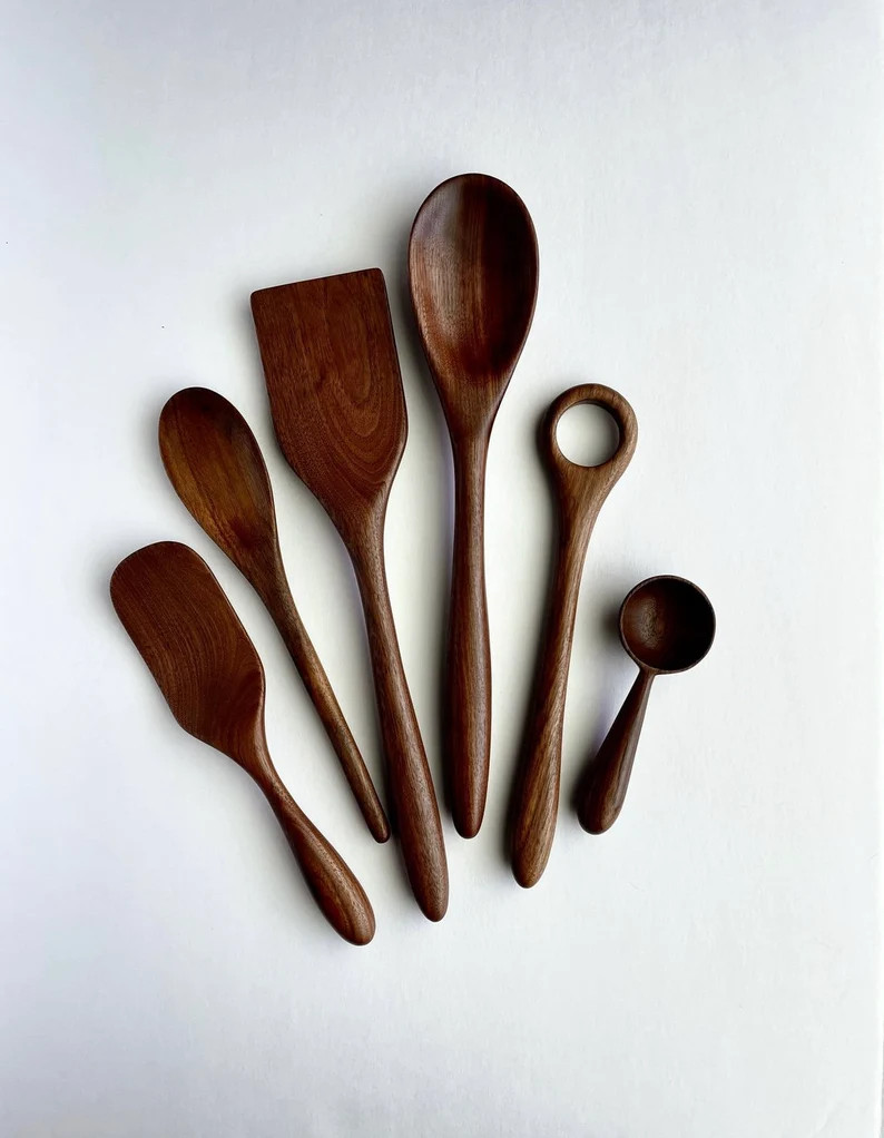 Woodland Treasures Cooking Set, Hand Carved, Handmade, Natural Kitchenware, Handmade in the USA, ... | Etsy (US)