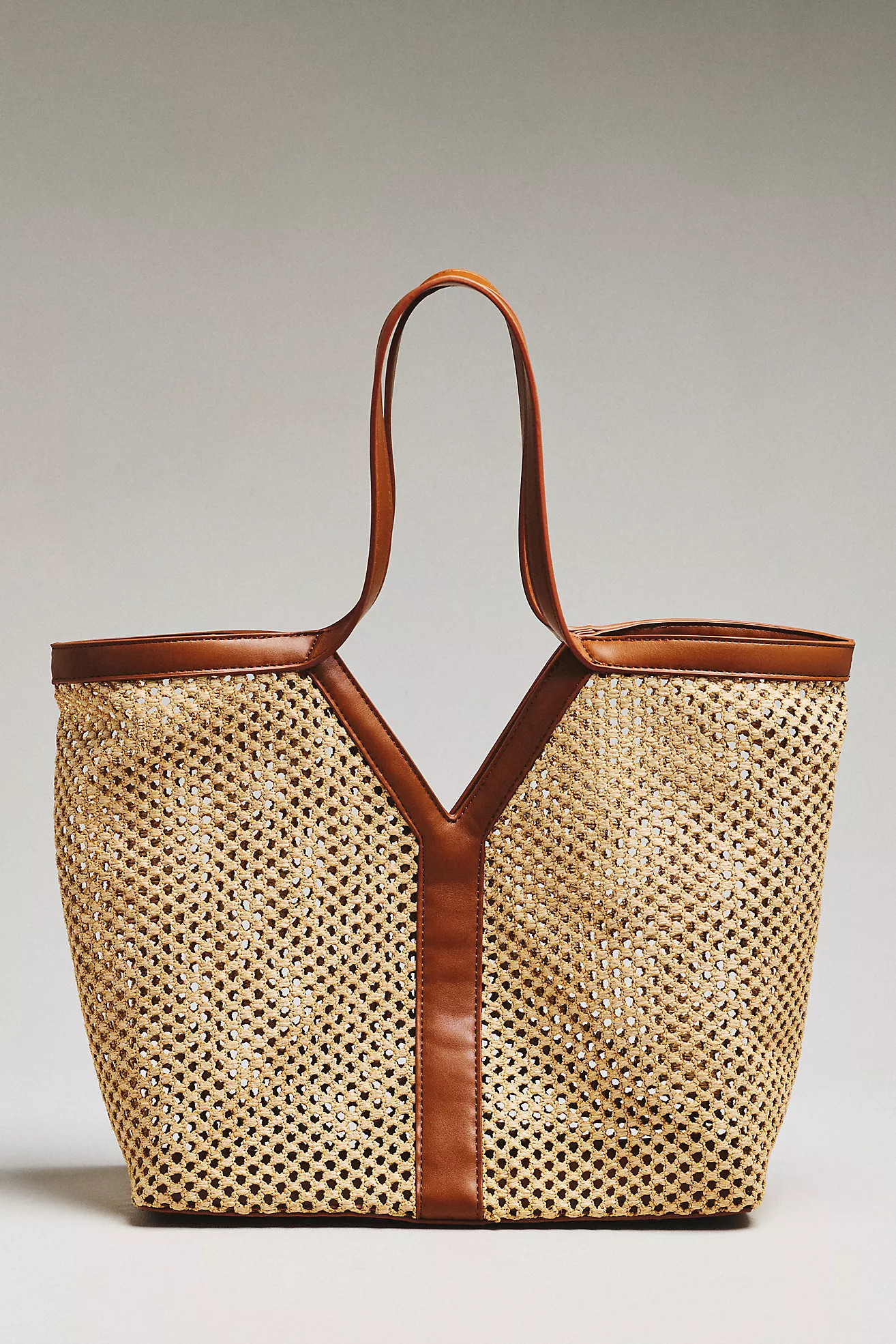 Urban Expressions Nadia Raffia Perforated Tote Bag | Anthropologie (US)