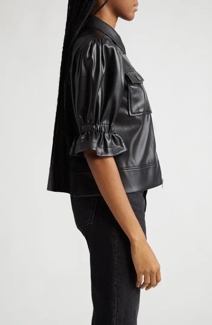 Holly Ruffle Faux Leather Jacket | Nordstrom