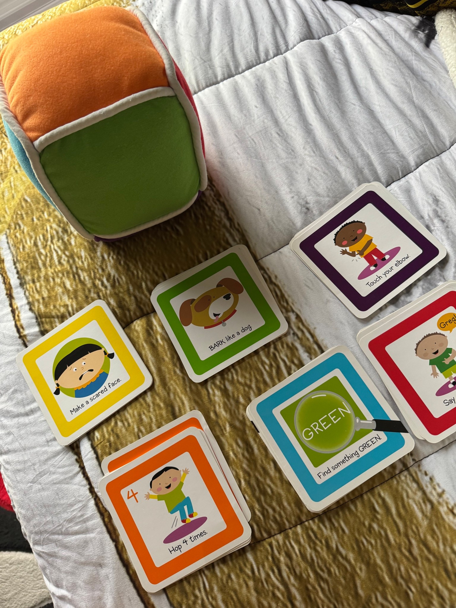 Teacher child emotions following directions I spy, body parts and animal sounds with this fun game. All you do is throw the dice and whatever color it lands on you pick up a card and do what the card said super fun interactive game for your toddler in preschoolers.

#LTKmomlife #LTKKids #LTKSpringSale