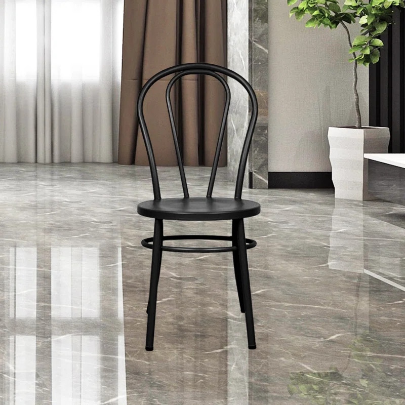 Black Metal Slat Back Side Chair (Set of 2) | Wayfair Professional