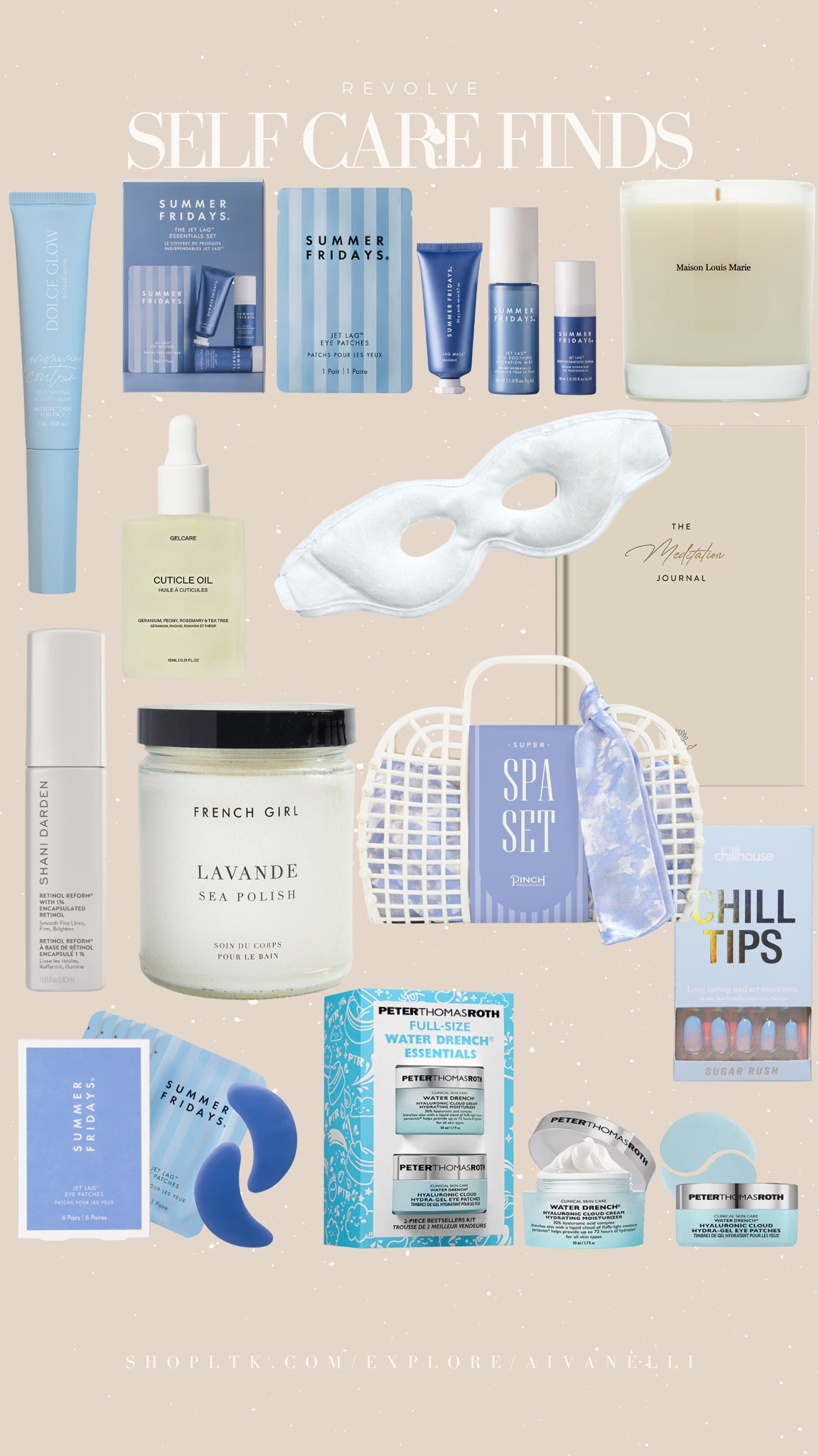 Revolve self care finds

Cozy self care routine
At home spa essentials
Relaxing night in finds
Daily wellness favorites
Bath and body must haves
Skincare and beauty picks
Comfortable lounge essentials
Mood boosting home items
Stress relief essentials

#LTKSeasonal #LTKSaleAlert #LTKgrwm