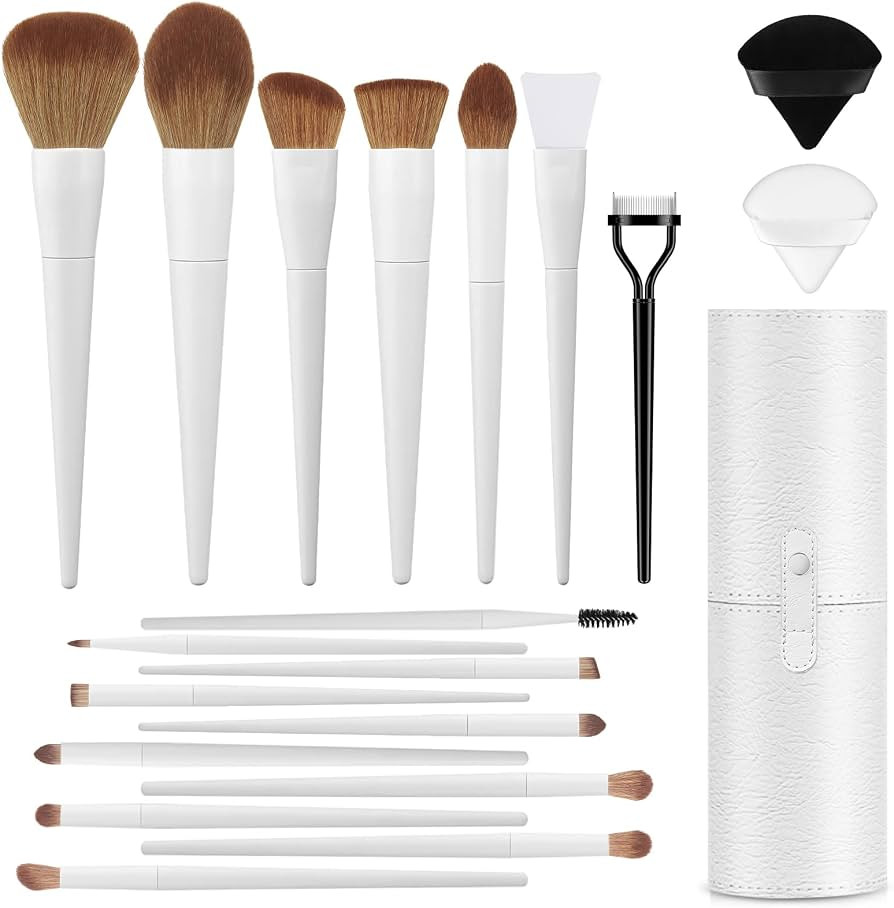 Professional 20PCs Makeup Brush Set, LUXBRU with Foundation Eyebrow Blending Concealer Blush Eyes... | Amazon (US)