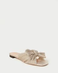 Daphne Pleated Platinum Bow Slide | Loeffler Randall
