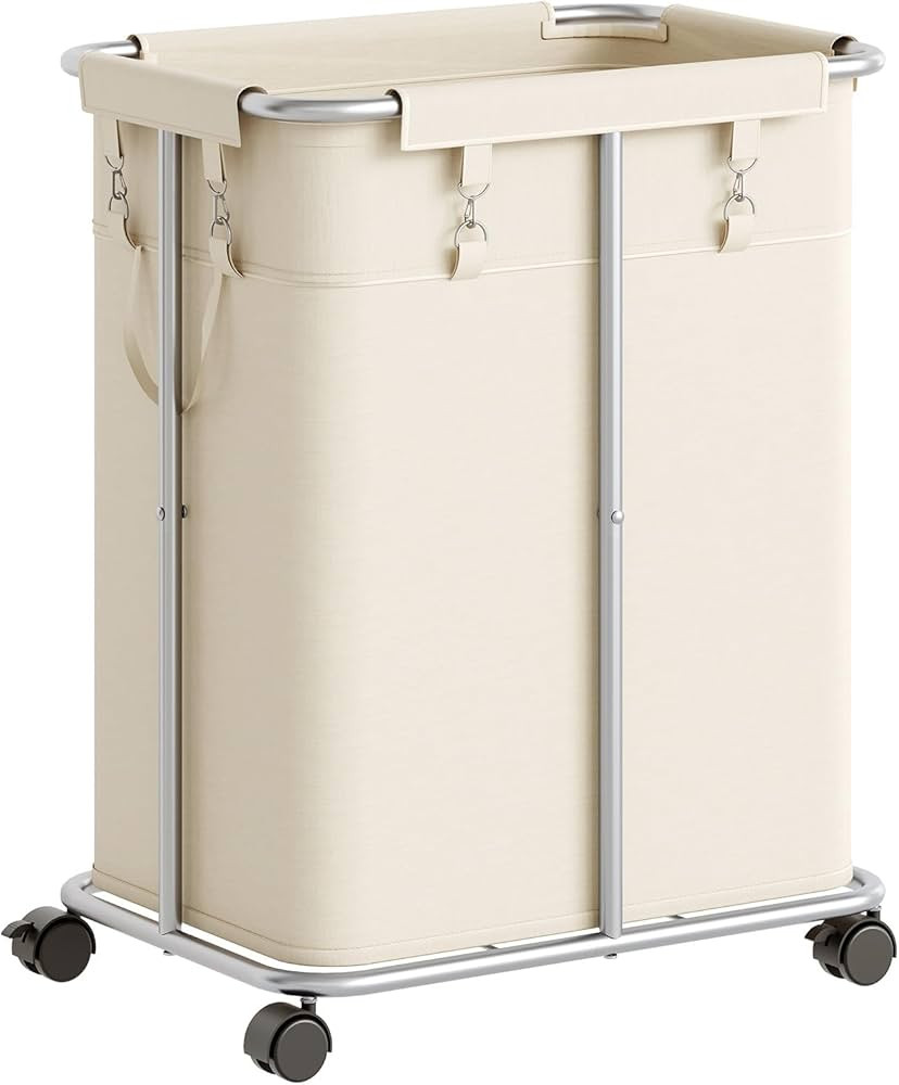 Laundry Basket with Wheels, 45 Gallons (170L) Rolling Laundry Hamper, Narrow Slim Laundry Sorter ... | Amazon (US)