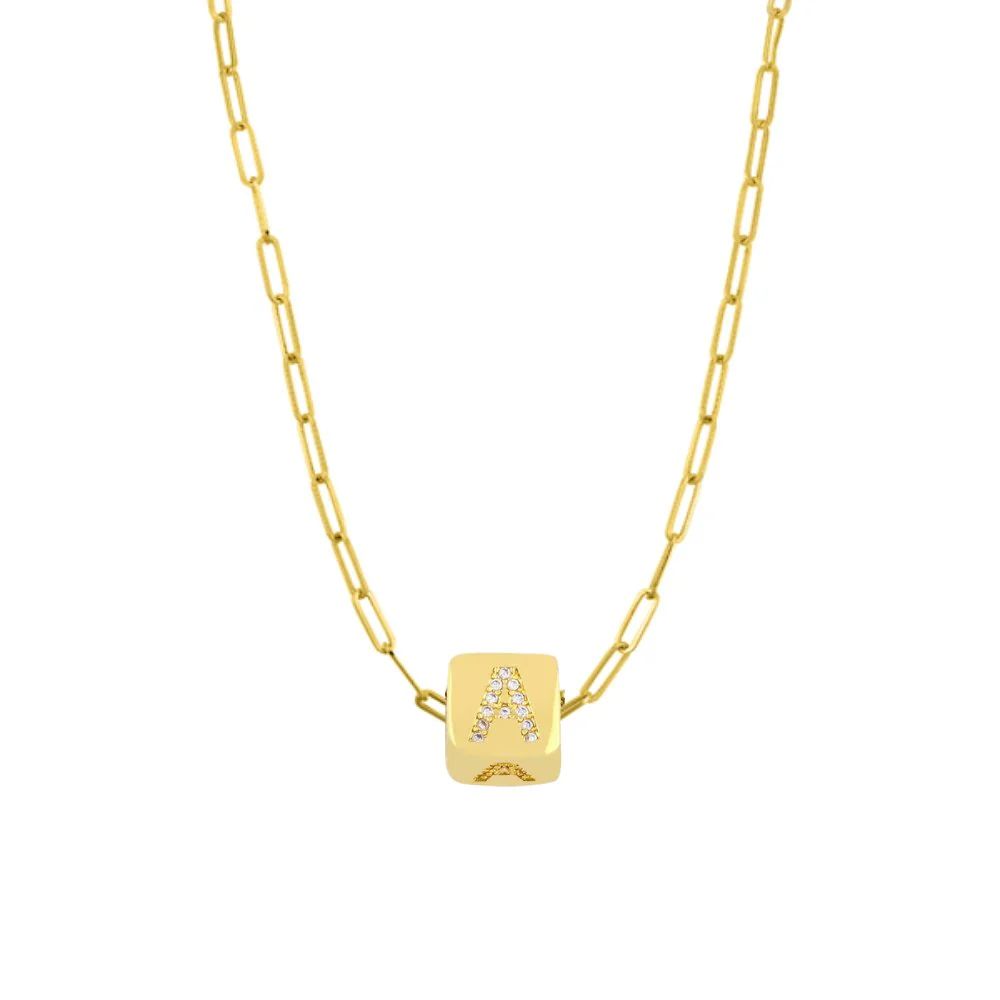 Custom Bling Block Necklace | Capsul Jewelry