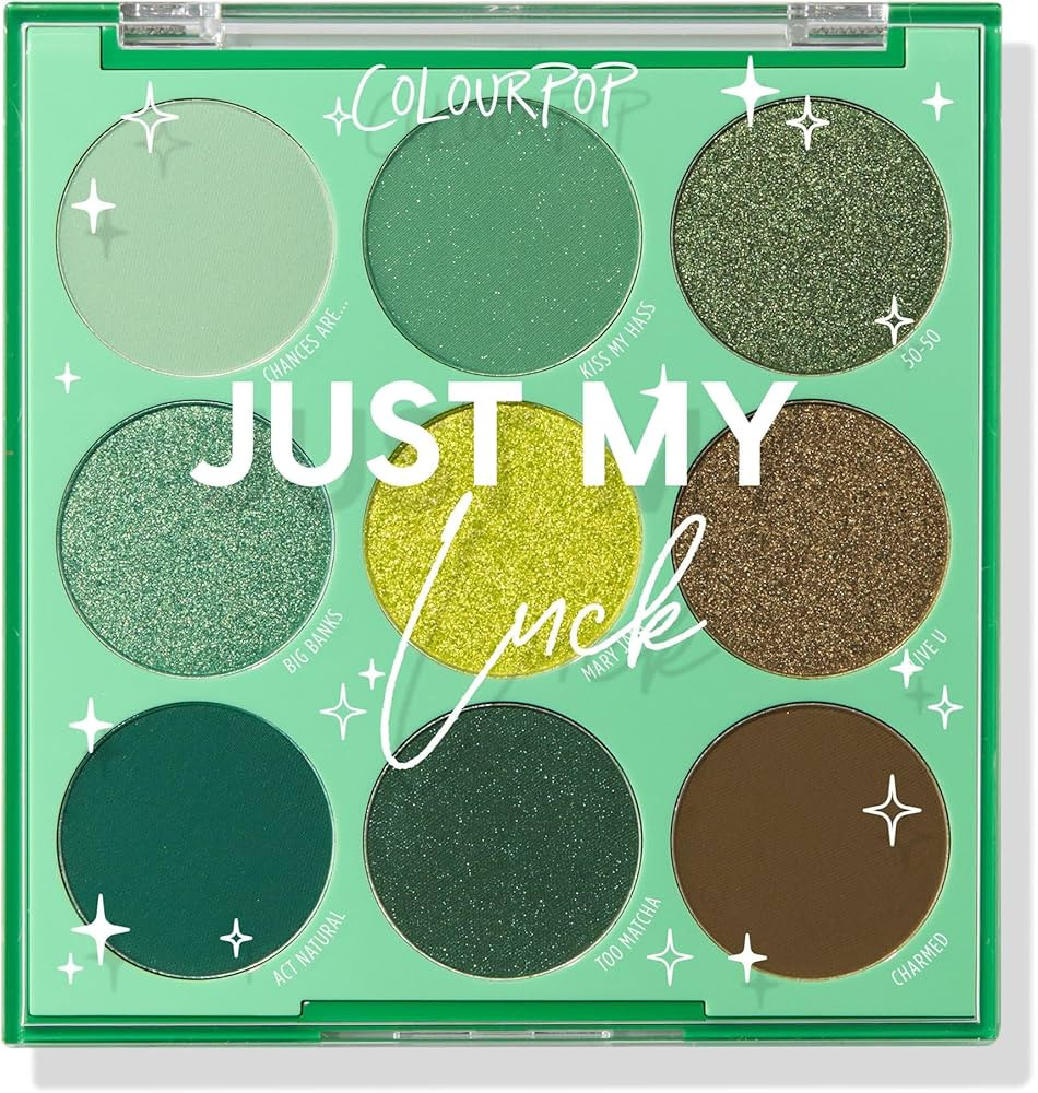 ColourPop Just My Luck Green Eyeshadow Palette - Green & Neutral Eyeshadow Palette with Matte & M... | Amazon (US)