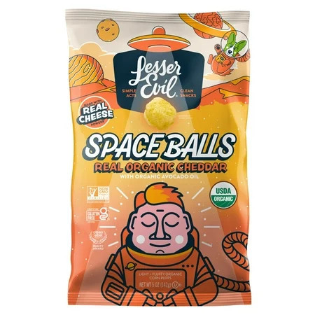 LesserEvil Space Balls, Real Organic Cheddar, 5 oz | Walmart (US)