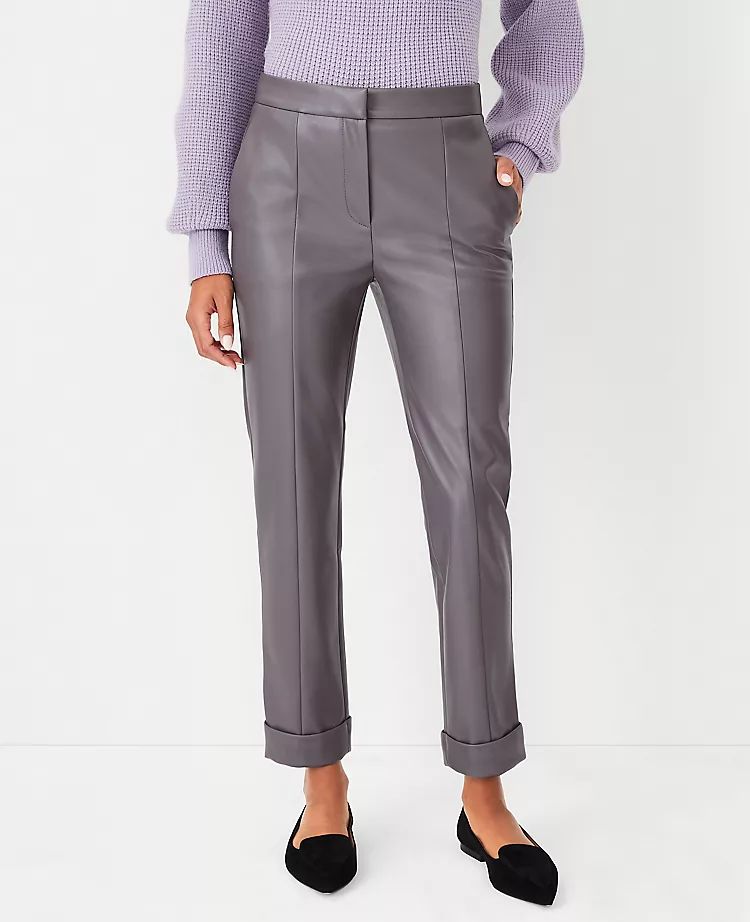 The Faux Leather High Waist Ankle Pant | Ann Taylor (US)