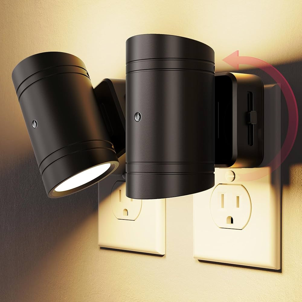 Night Light, Rotating Night Lights Plug into Wall, Dimmable 0-100LM Adjustable Brightness Soft Wh... | Amazon (US)