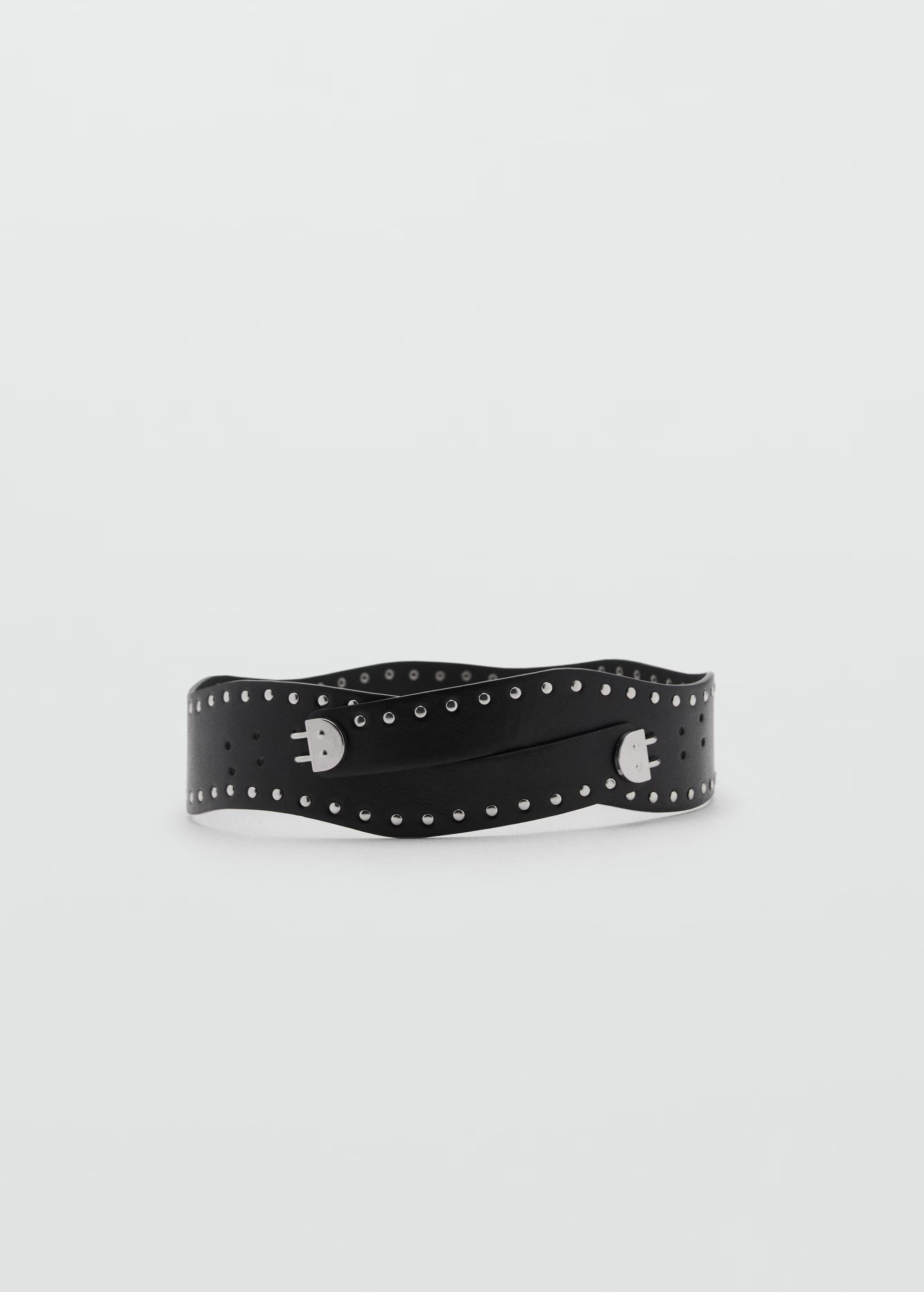 Asymmetrical studded belt - Woman | MANGO USA | MANGO (US)