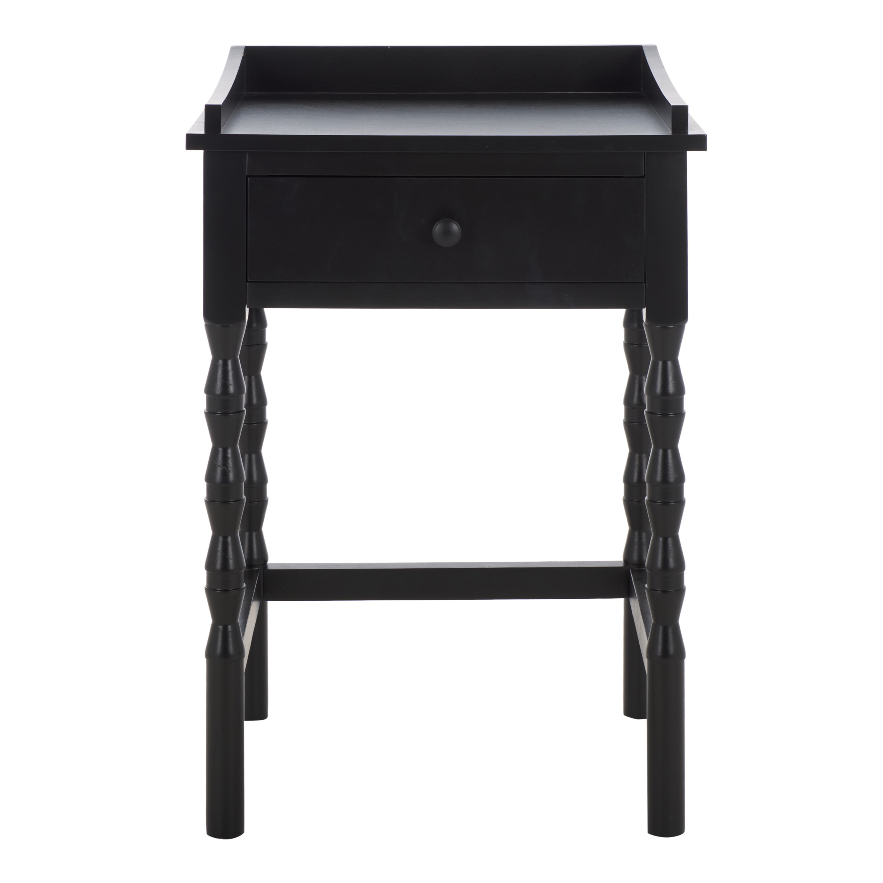 Briarwood Matte Black Wood Geo Leg Side Table with Drawer | World Market