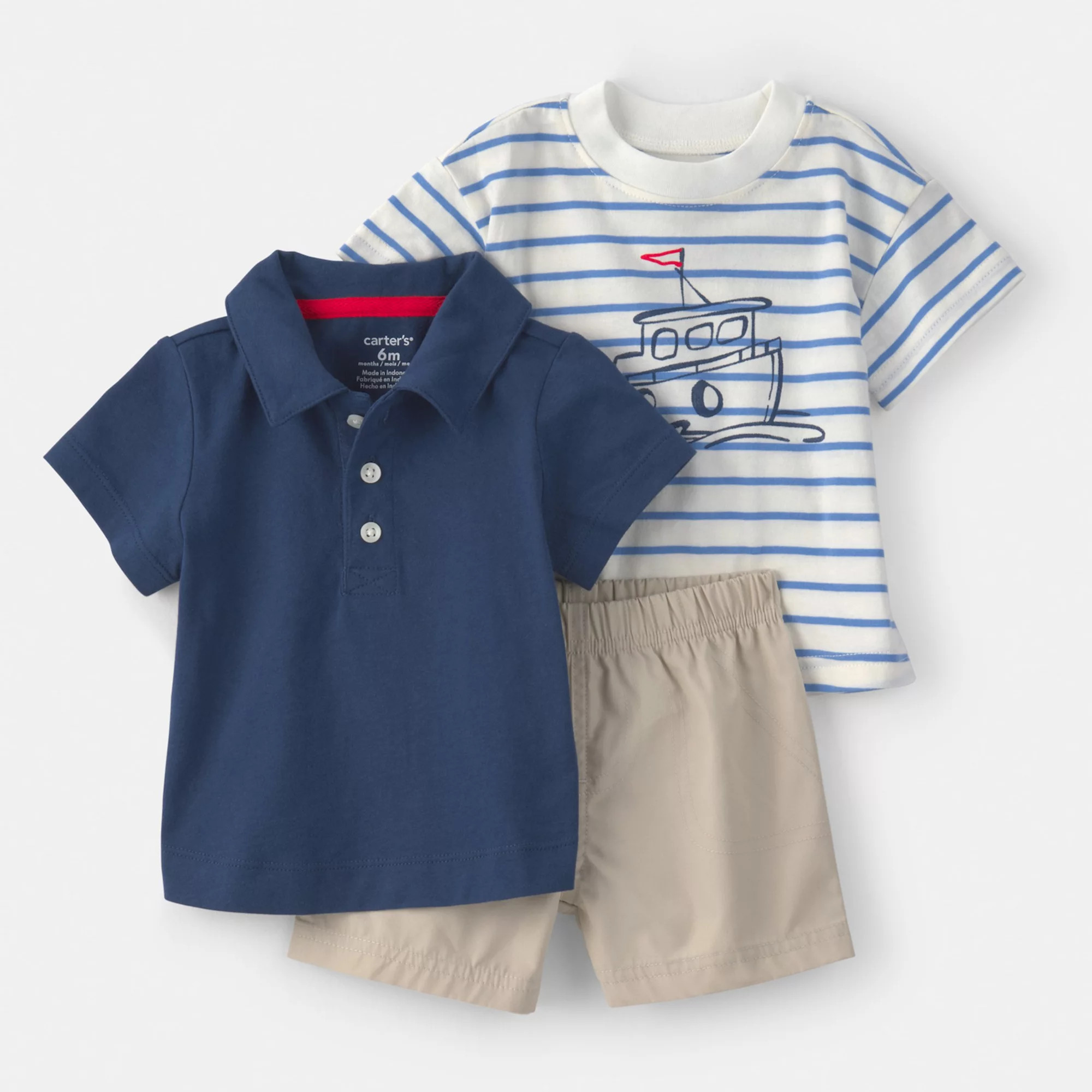 Baby Boys Carter's 3-pc. Nautical Short-Sleeve Tops & Shorts Set | Kohl's