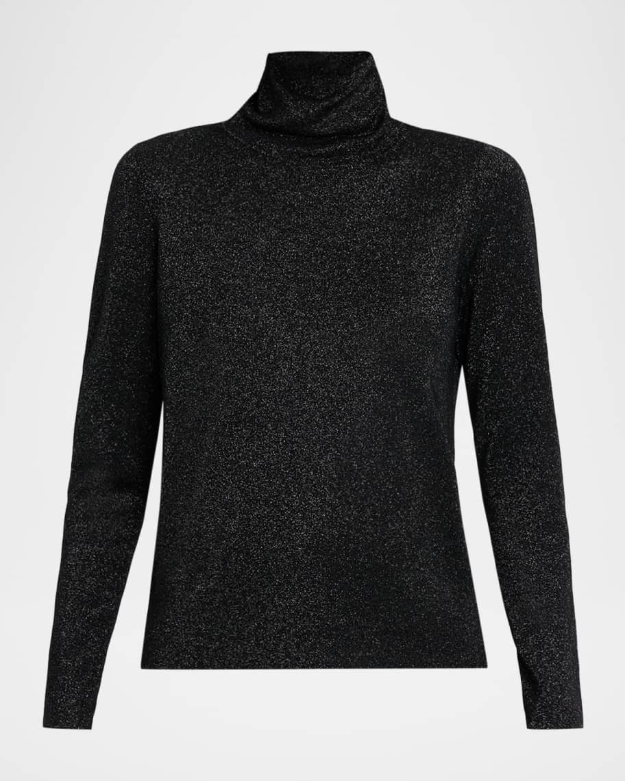 Eileen Fisher Shimmer Wool-Blend Turtleneck Sweater | Neiman Marcus
