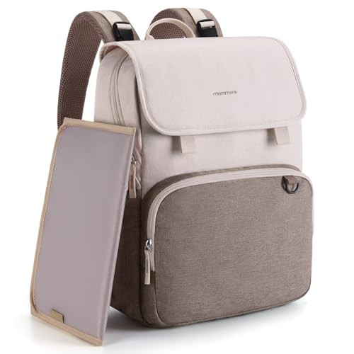 mommore Diaper Bag Backpack Unisex Baby Bag Large Diaper Bag with Changing Pad, Insulated Pockets, Stroller Buckles, Durable Travel Backpack with Luggage Strap | Amazon (US)