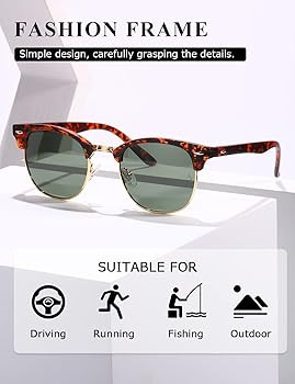 AEVOGUE Polarized Sunglasses For Women And Men Semi Rimless Frame Retro Sun Glasses AE0369 | Amazon (US)