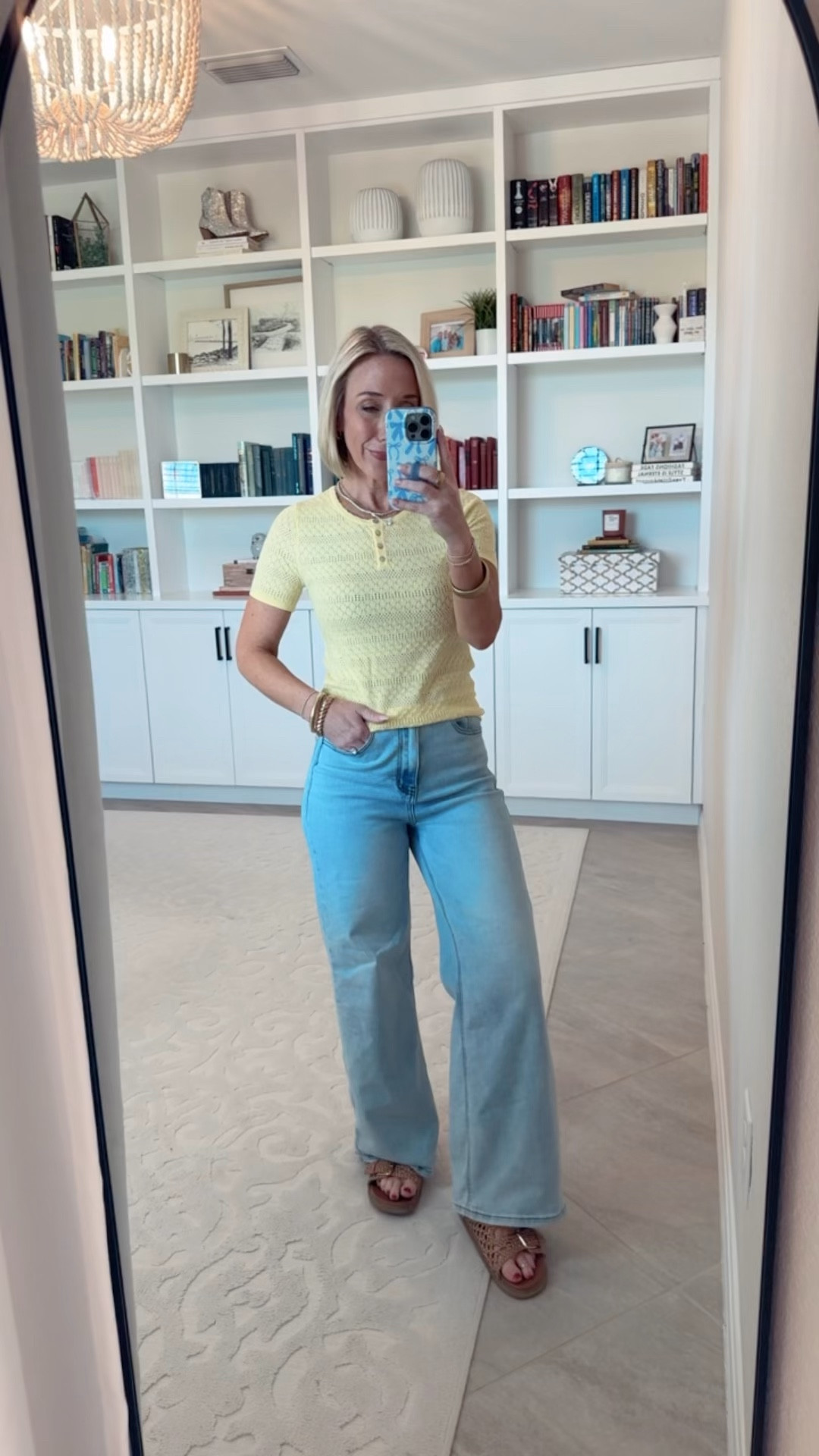 Walmart unboxing and try-on * Lightwash wide leg jeans - size 25. Short Sleeve Pointelle Henley Top - size Small (runs small). $13.50. 2 colors.  

#LTKOver40#LTKSeasonal 

 

#LTKootd