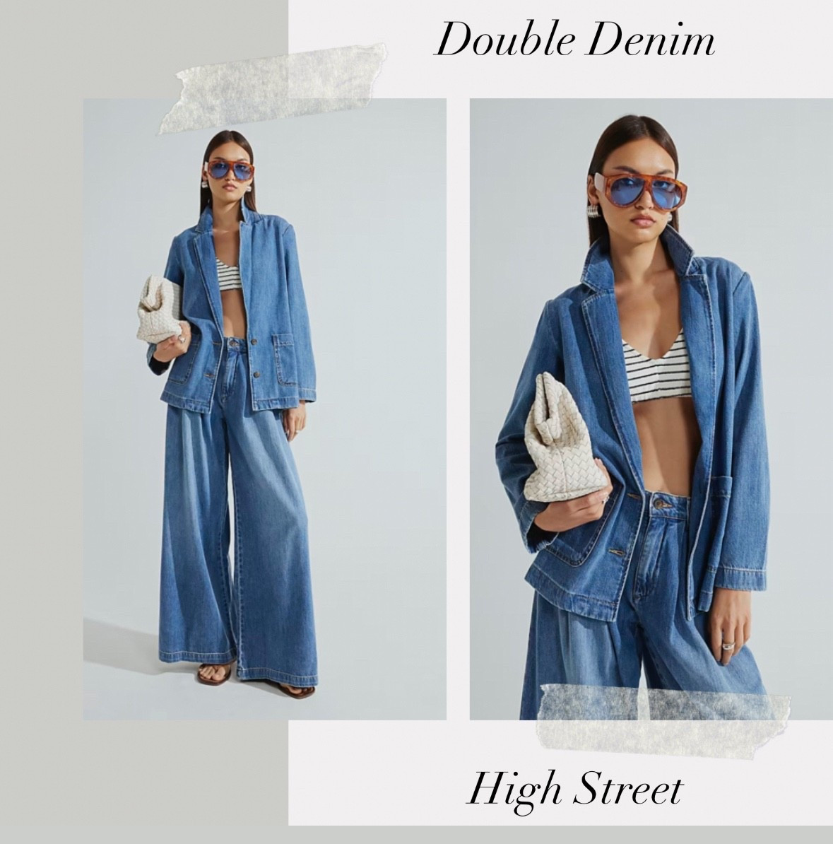 Double Denim 🫶🏽 #denim #blazerstyle #wideleg 

#LTKstyletip #LTKuk #LTKsummer