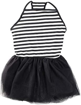 Midlee Elegant Black & White Stripe Tutu Large Dog Dress | Amazon (US)