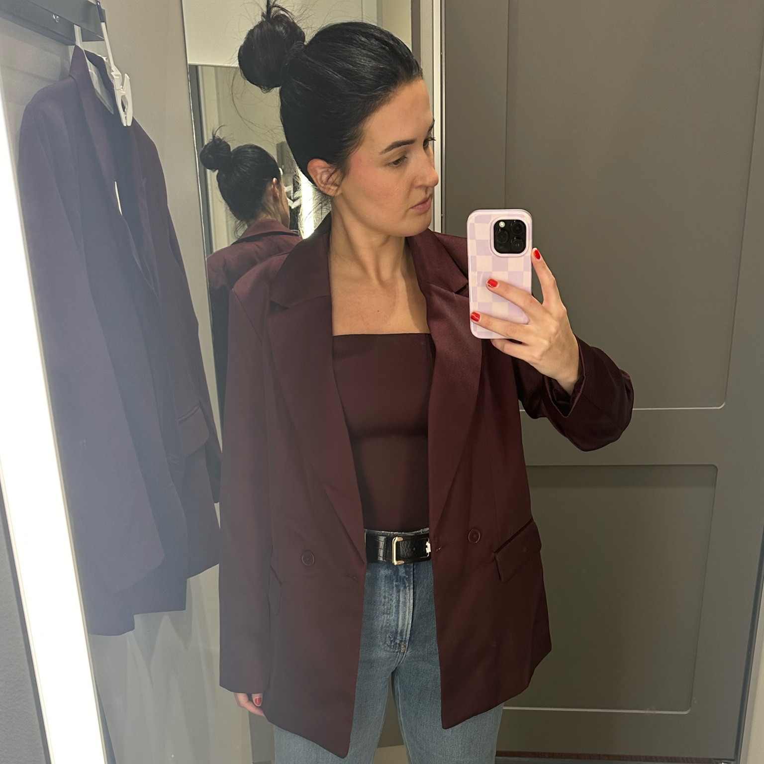 LOVE this berry look from Target. Going to pair it with a black satin skirt to make it more dressy.

#LTKFindsUnder50 #LTKHoliday #LTKSeasonal