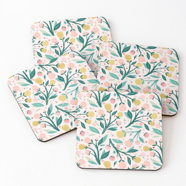 Pear Tree Coasters (Set of 4) by Carly Watts | Redbubble (US)
