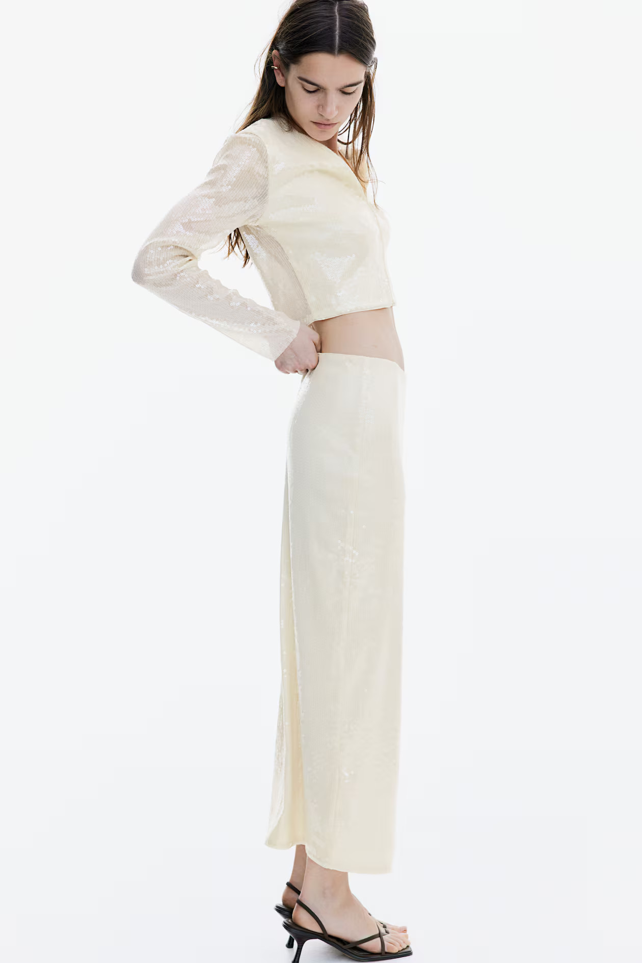 Sequined mesh skirt | H&M (UK, MY, IN, SG, PH, TW, HK)