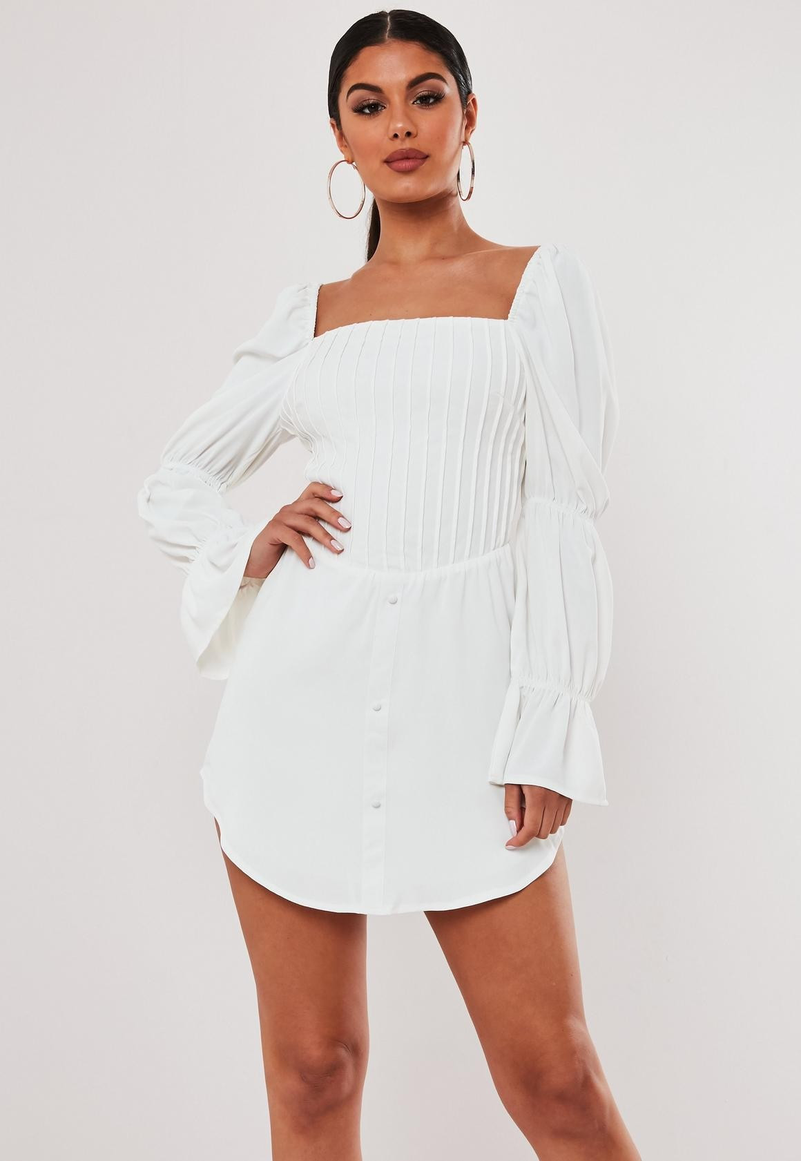 Stassie x Missguided White Corset Bodice Milkmaid Dress | Missguided (US & CA)