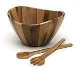 Lipper International Acacia Large Wave Bowl with Servers | Amazon (US)