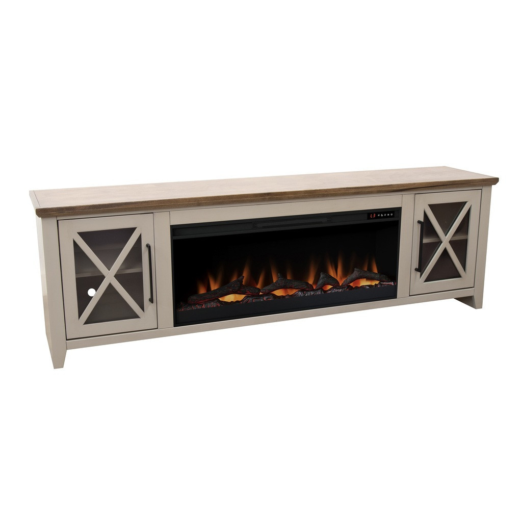 Ithaca 83 Inch Fireplace TV Stand In Sandstone and bourbon | 1stopbedrooms
