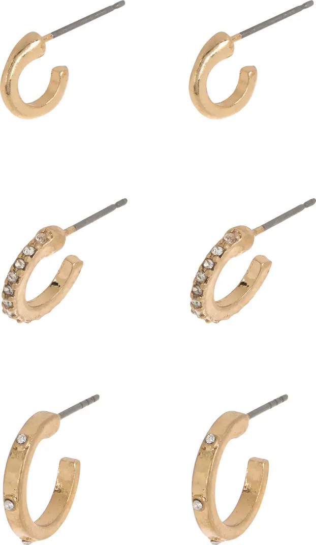Huggie Hoop Earrings - Set of 3 | Nordstrom Rack