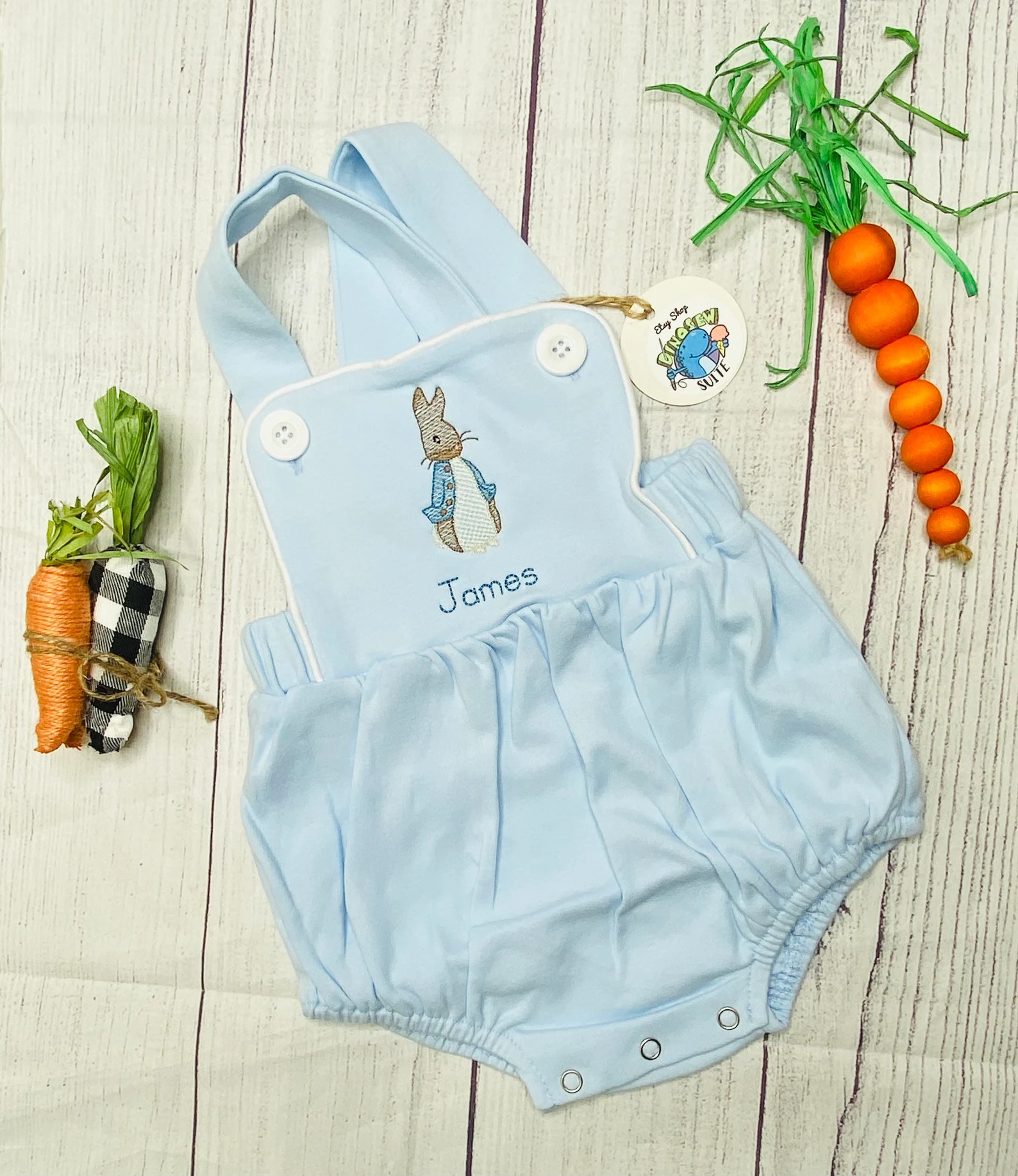 Embroidered Easter Rabbit Sunsuit,Custom Easter bunny bubble,Personalized Easter bubble romper,Em... | Etsy (US)