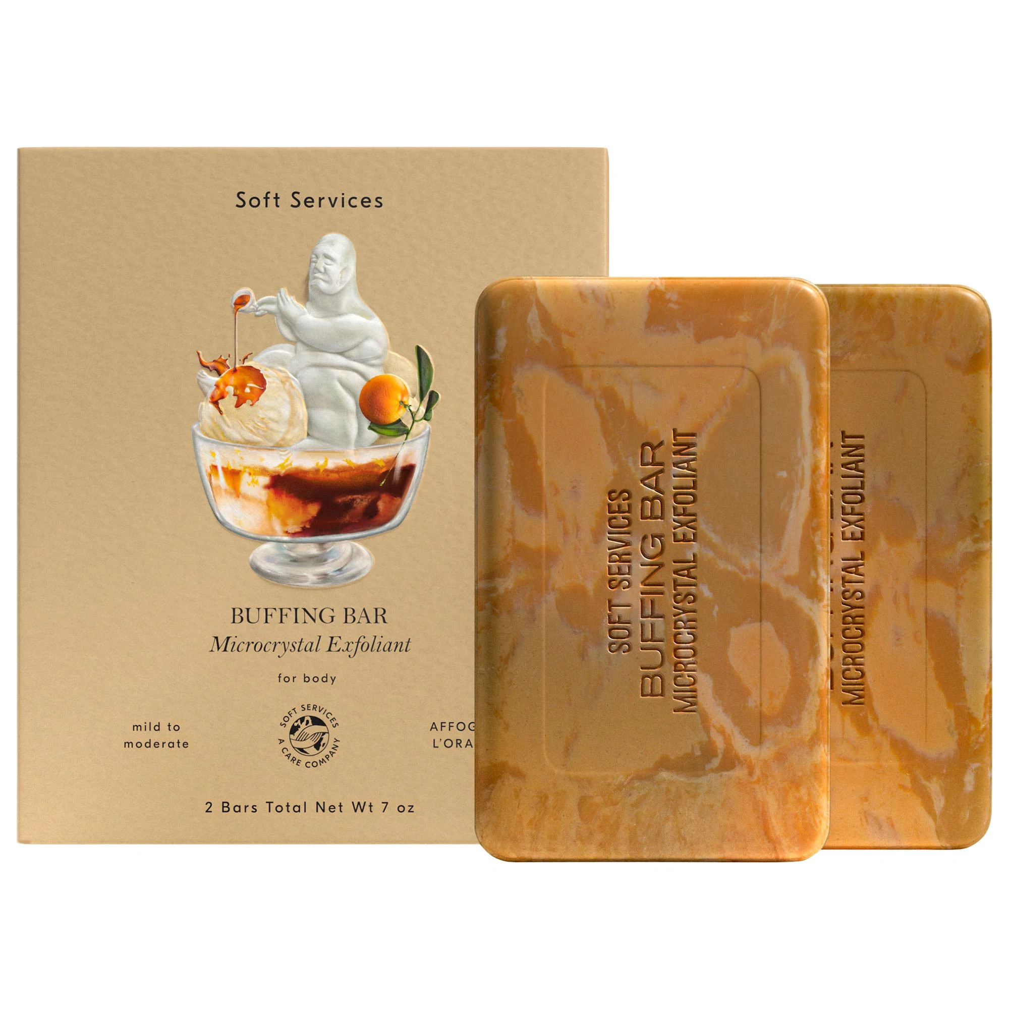 Soft Services Affogato L'Orange Buffing Bar Body Exfoliant (2-pack) with Vanilla, Coconut, Citrus & Espresso 7 oz | Sephora (US)