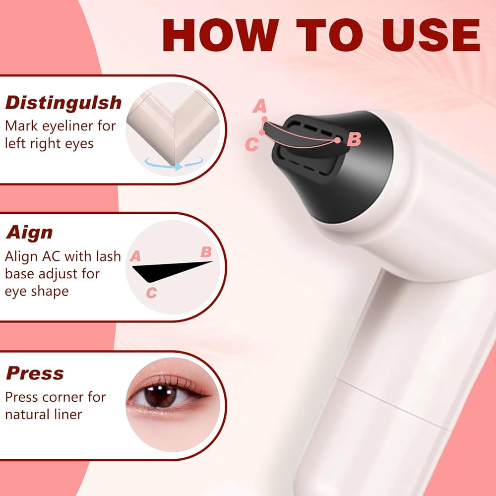 2Pcs Foldable Eyeliner Stamp,One-Piece Eyeliner Stamp Pen,Double-Ended Winged Eyeliners Stamps,Sm... | Amazon (US)